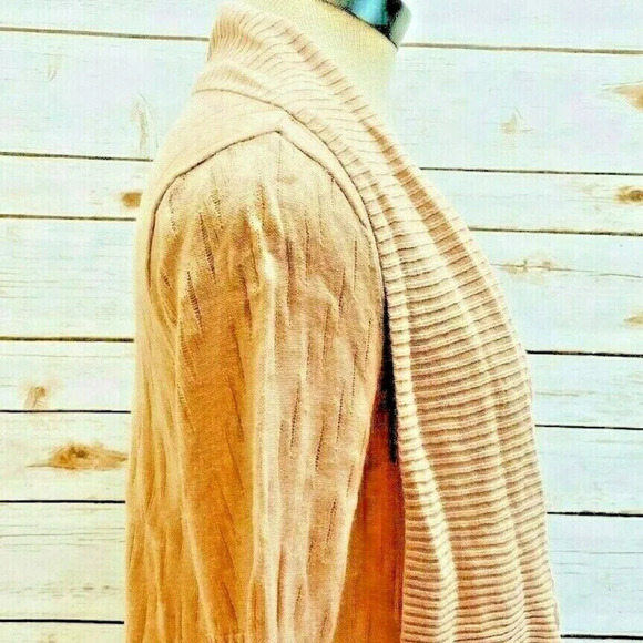 HALOGEN Women Short Sleeve Cardigan Asymmetrical Hem Casual Sweater Size Small - Picture 4 of 11